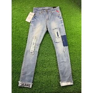 Sicosis Mens 9’s 4C Premium Edition Jeans Blue Slim Straight Rise StretchFit W30